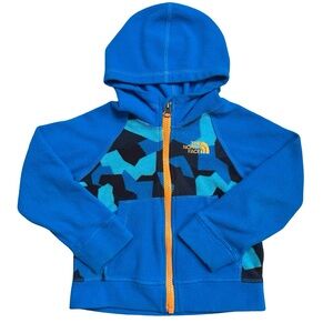 The North Face Boys 2T Fleece Full-Zip Hoodie Blue  outdoor winter cozy sweater